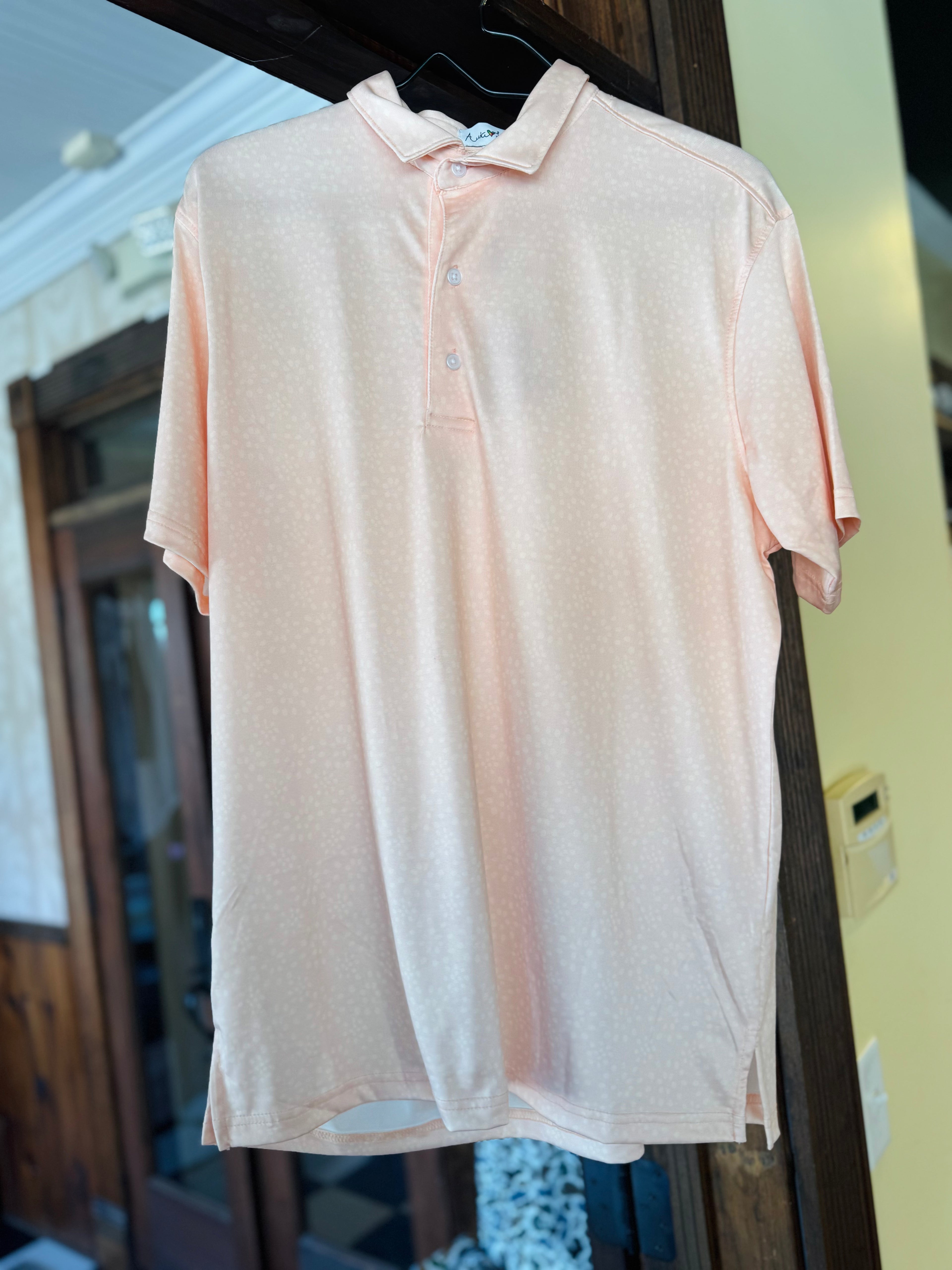 Peach Drip Performance Polo