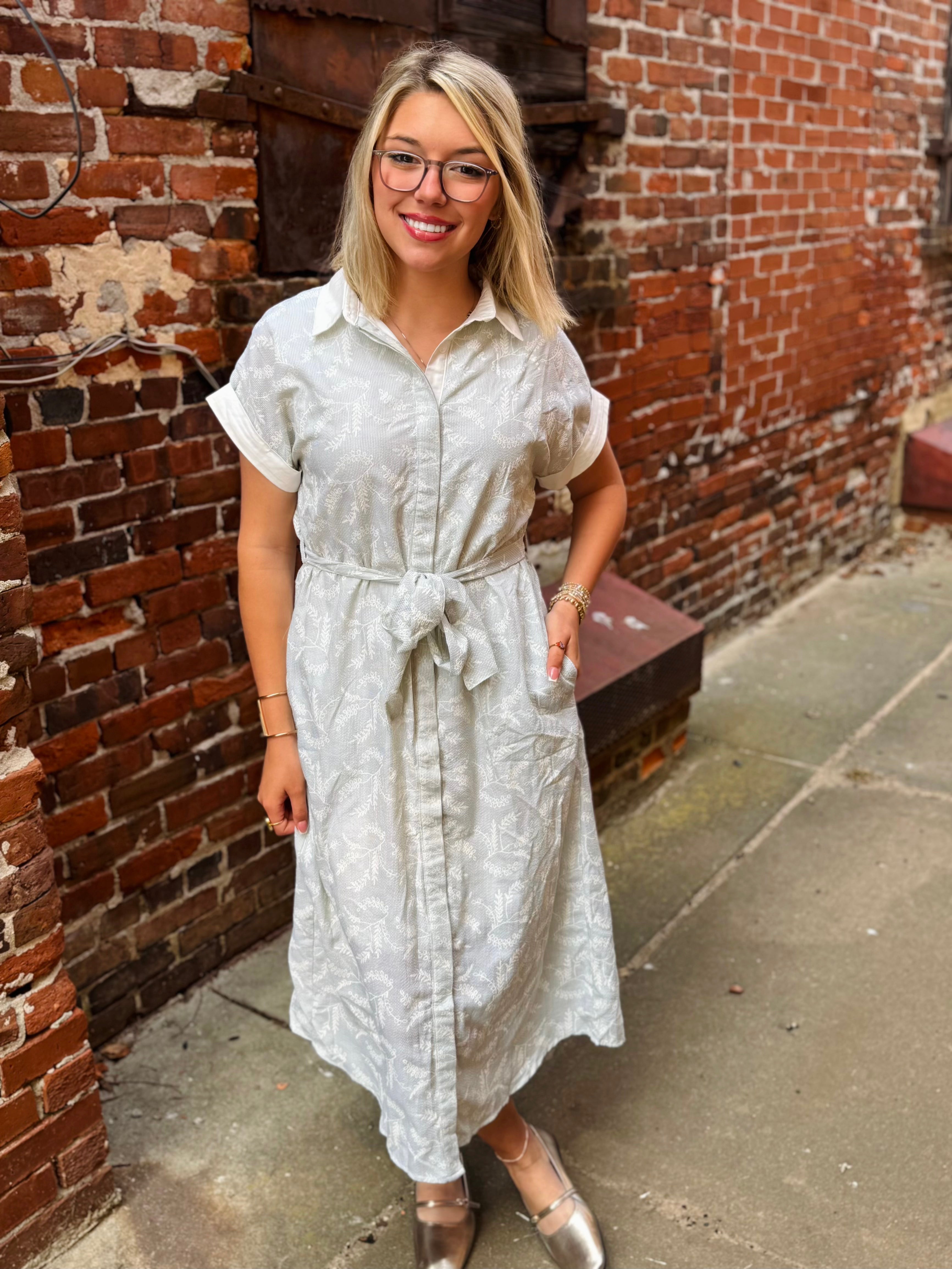 Maxi Tie Dress-Mint Green