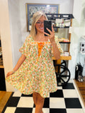 Orange Floral Dress