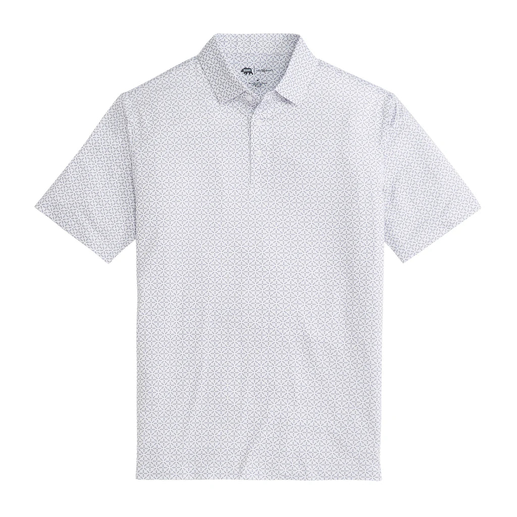 Gameday Printed Performance Polo White