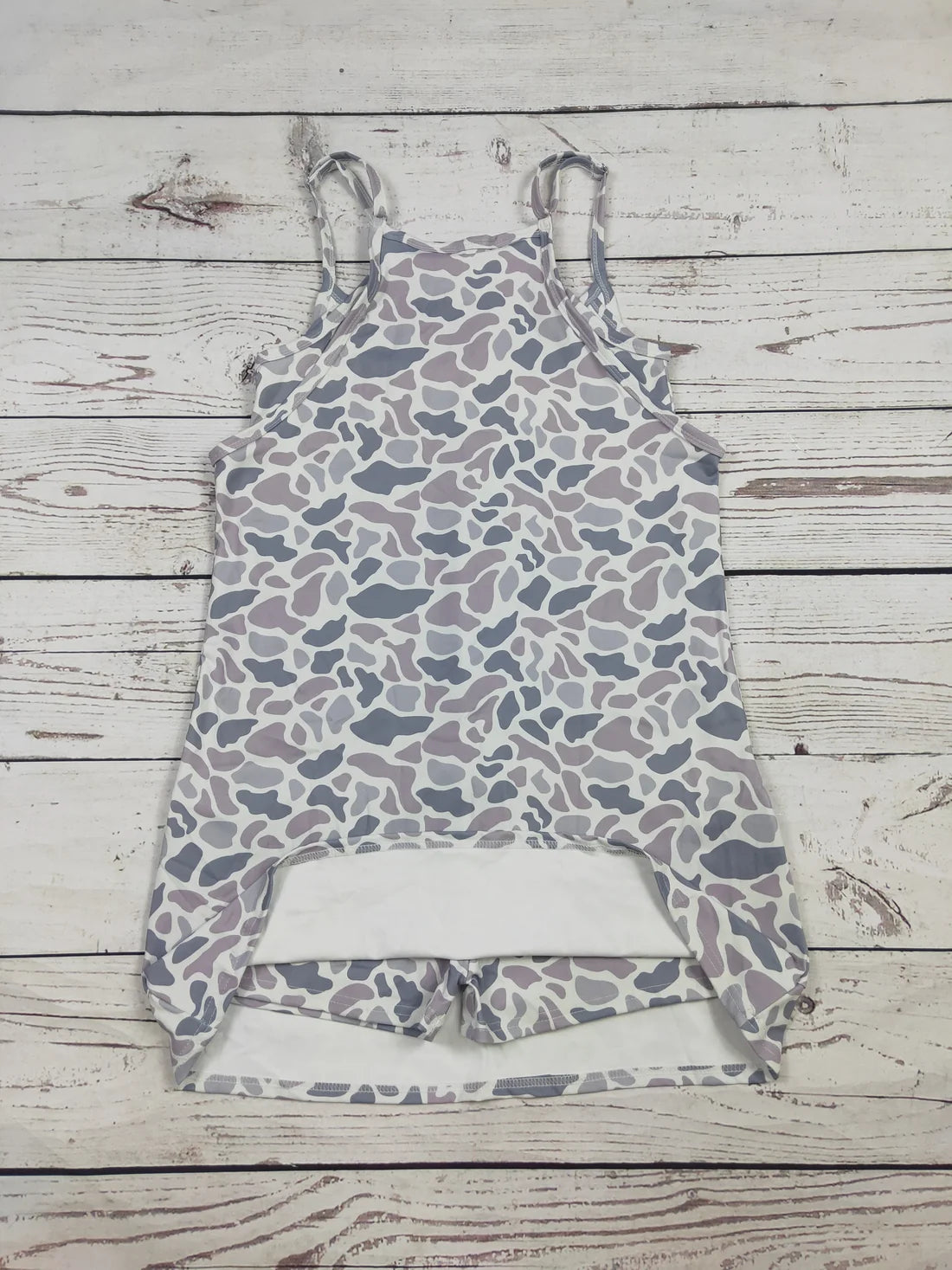 Womens Gray Camo Printed Athletic Dress