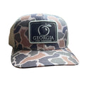 Old School Camo Mesh Back Trucker GA Peach Patch