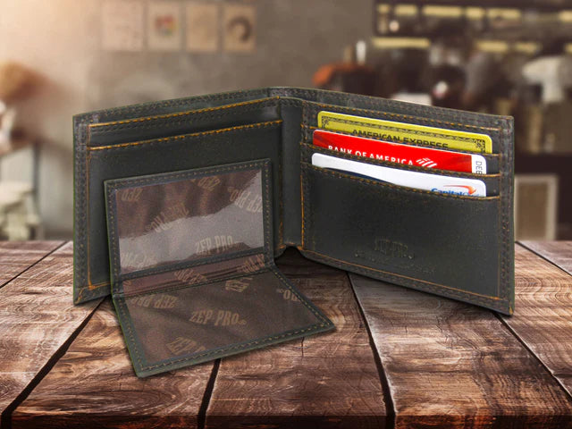 BURNISHED ANTQ BROWN PASSCASE WALLET