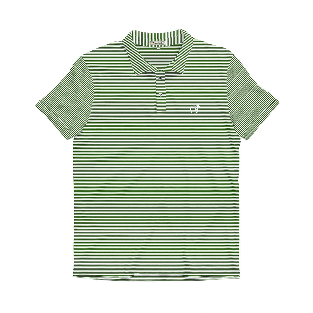 Heathered Jasmine Perf Polo Kelly Green & White
