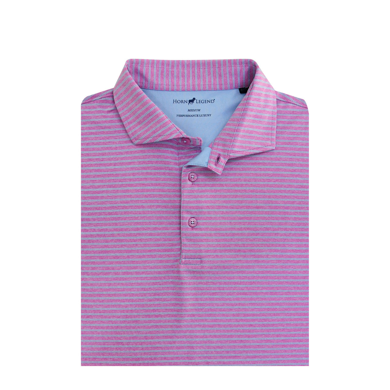 Performance 4 way Stretch Heather Stripe Polo Mulberry/Serenity