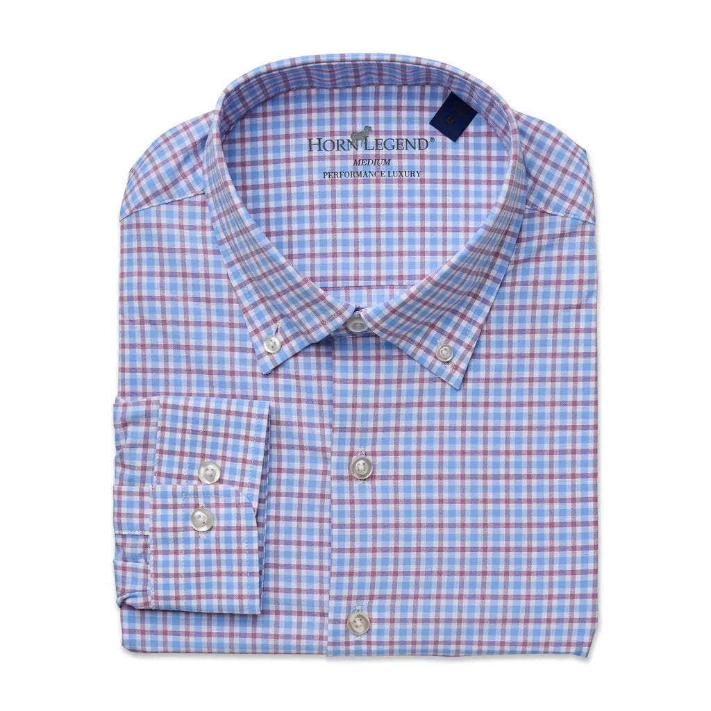Brenham Performance Sport Shirt Serenity/Crimson