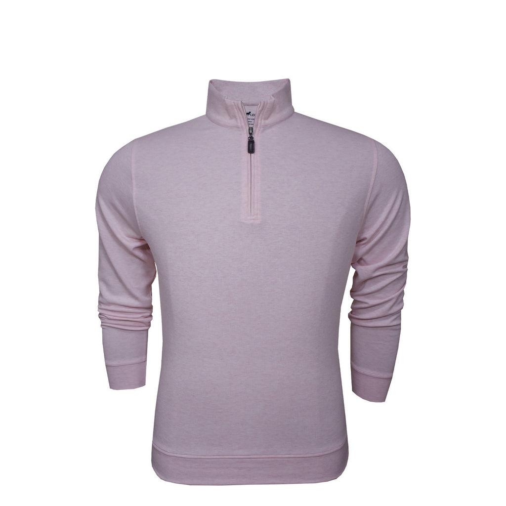 Duo tone blended cotton crew pullover light pink