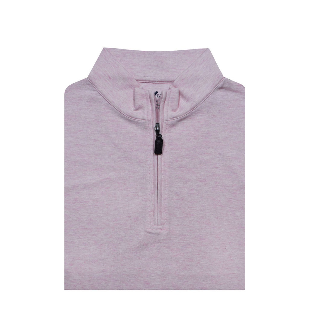 Duo tone blended cotton crew pullover light pink