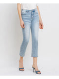 High Rise Crop Straight Jean - light wash