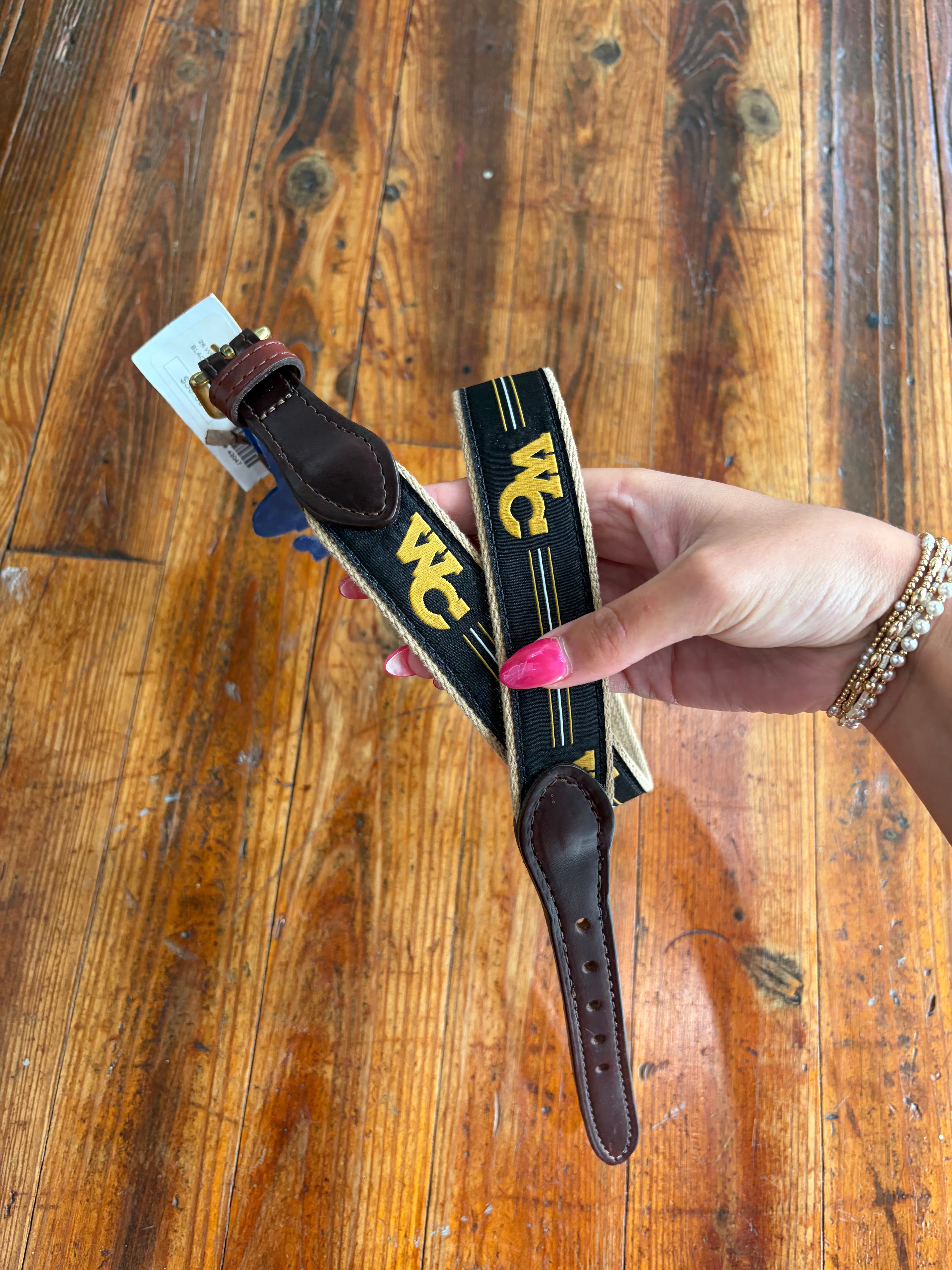 Men's WC Black & Gold Ribbon Belt