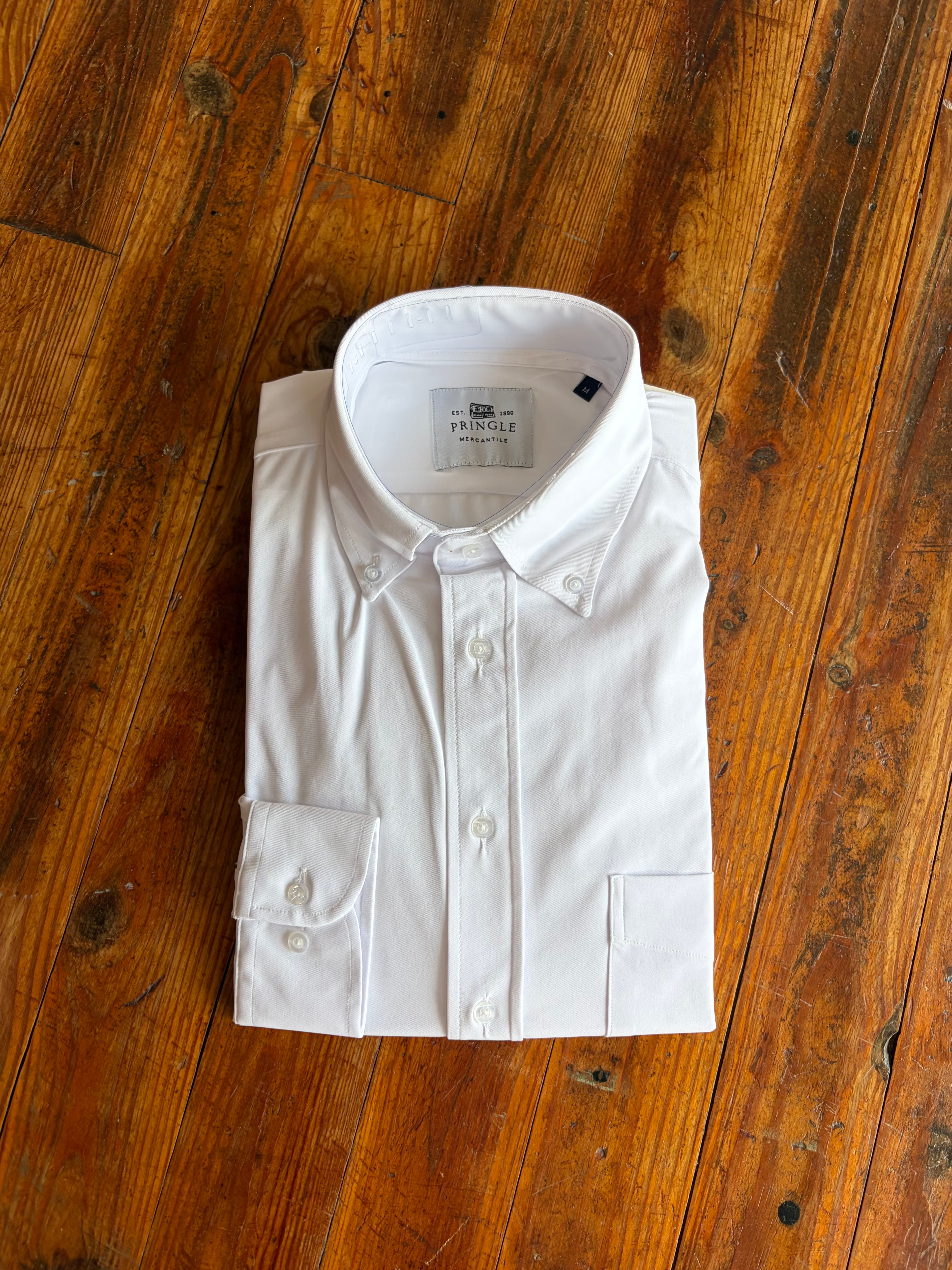 Performance White Button Down Shirt-Pringle Mercantile Label
