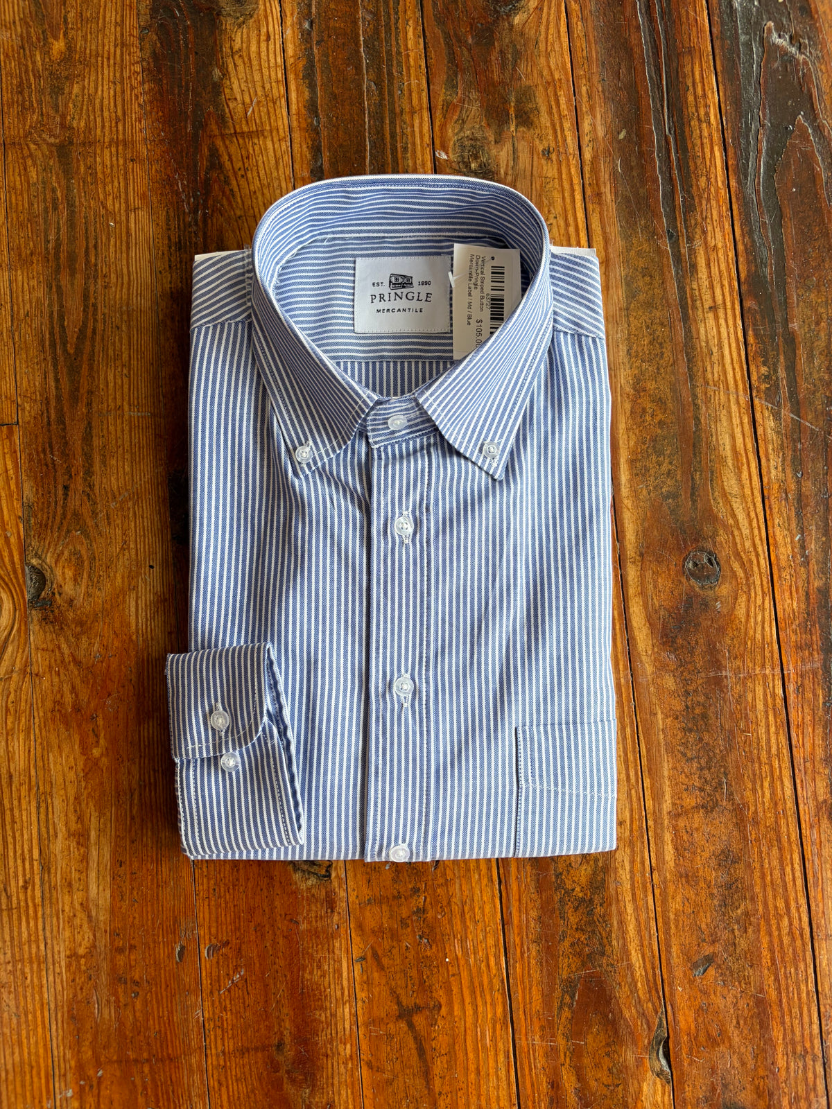 Vertical Striped Button Down-Pringle Mercantile Label