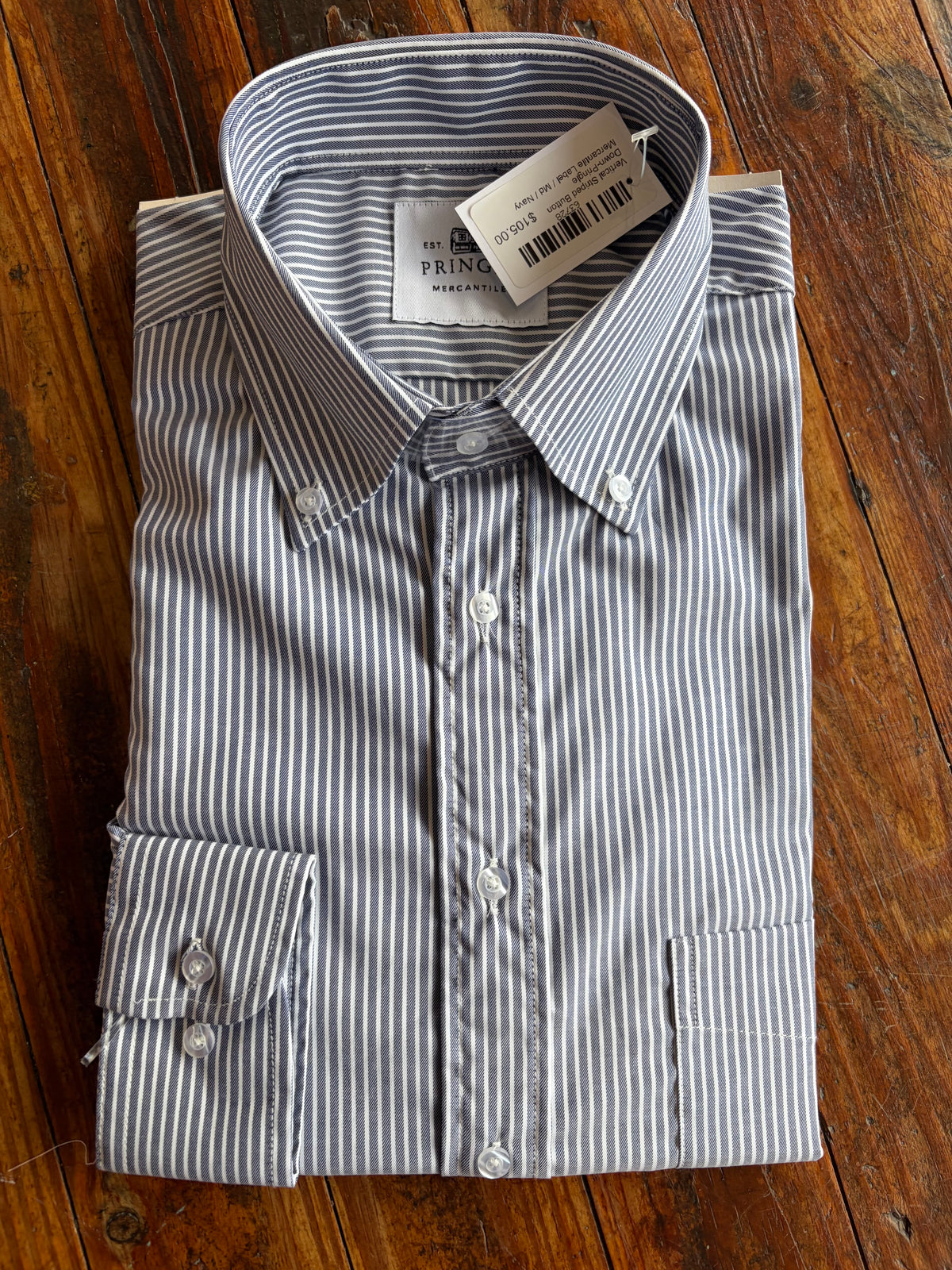 Vertical Striped Button Down-Pringle Mercantile Label