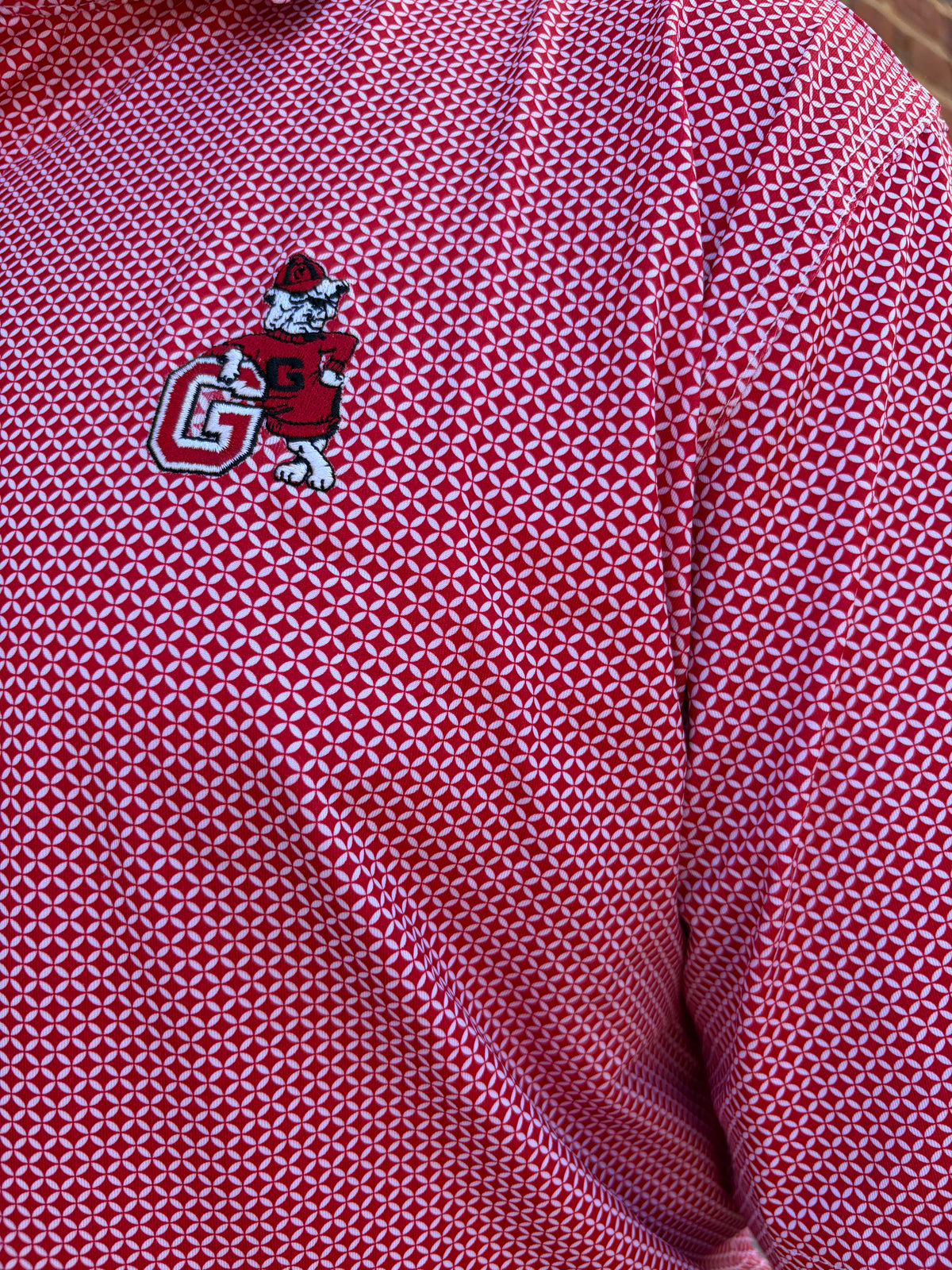 UGA G Dog Scope Printed Perf. Polo - Red