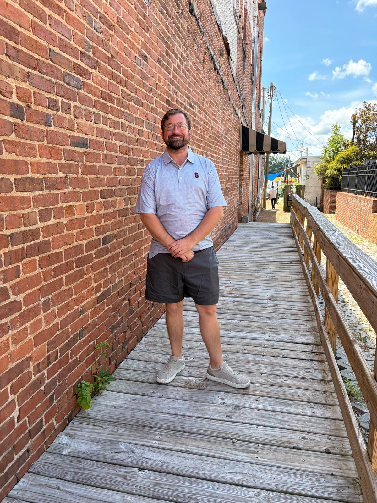 UGA Bone Yard Printed Perf. Polo - White