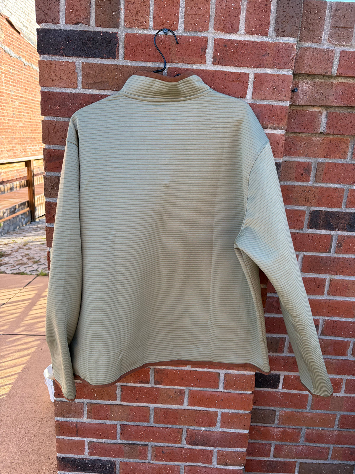 Bar Stitch Quarter Snap-Field Green