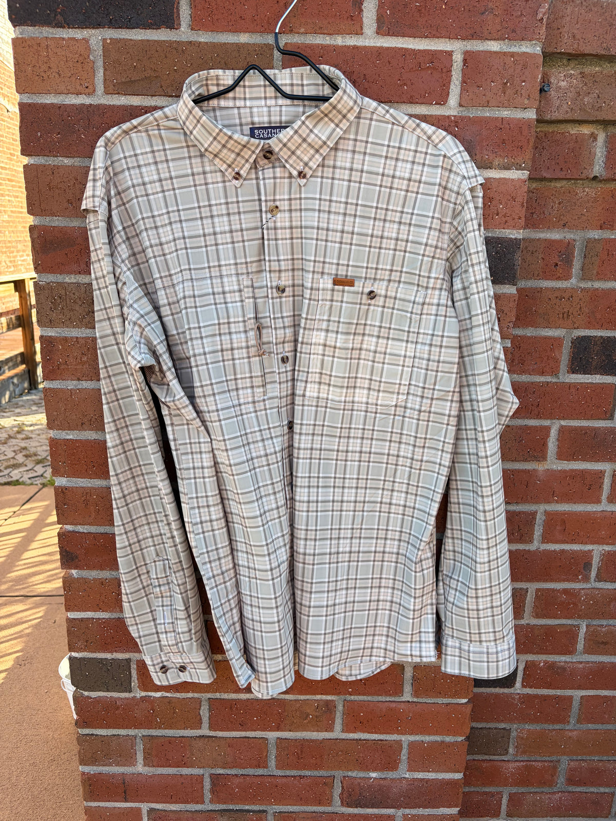 vented sportsman shirt woodland mist plaid