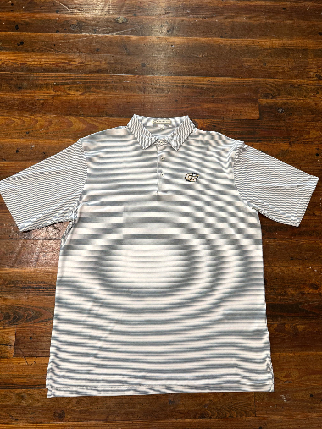 GSU Heathered Azalea Navy/White Perf Polo