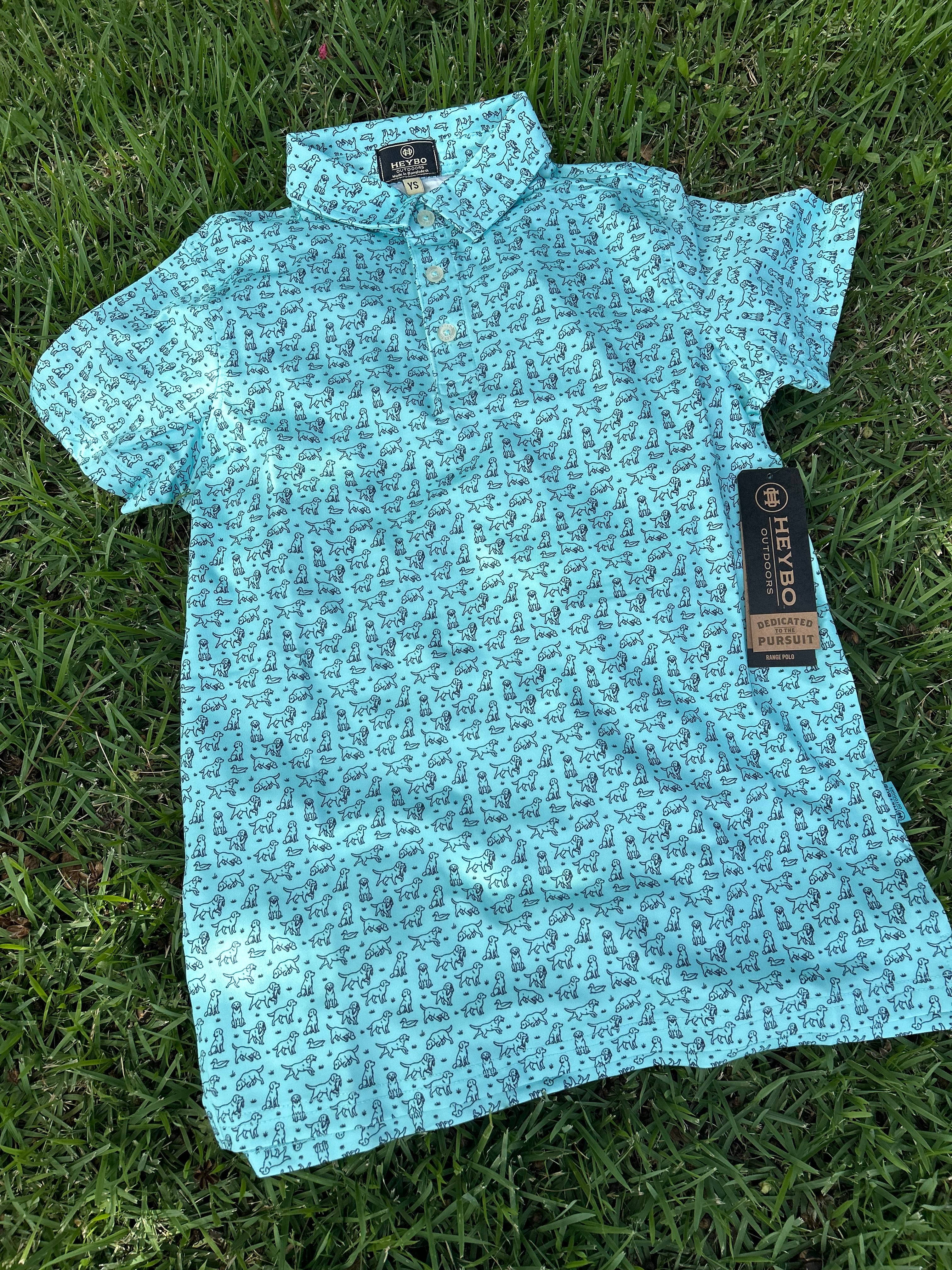 Youth Range Polo Lab Pattern Aqua
