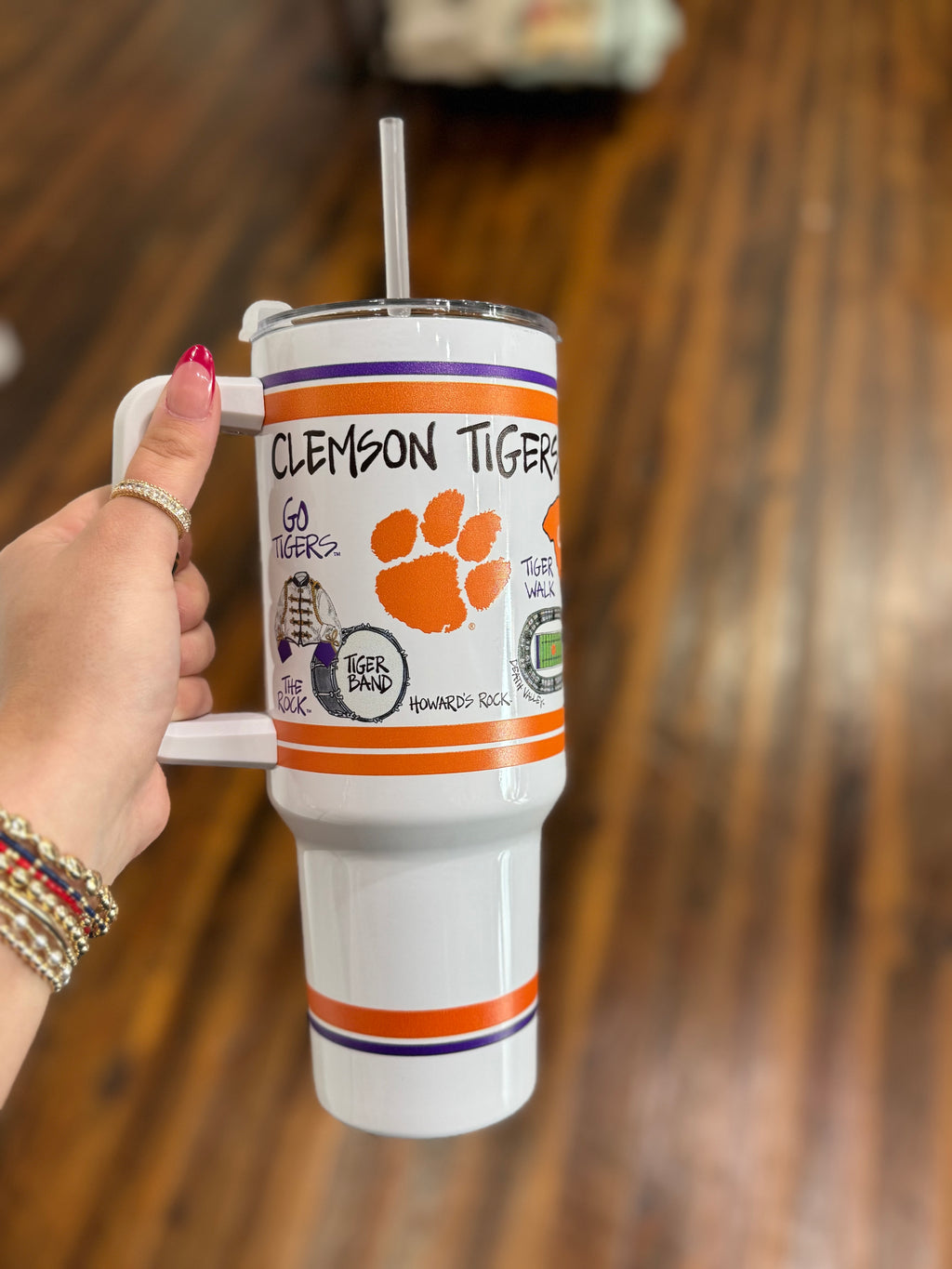Clemson 40oz Tumbler with Handle
