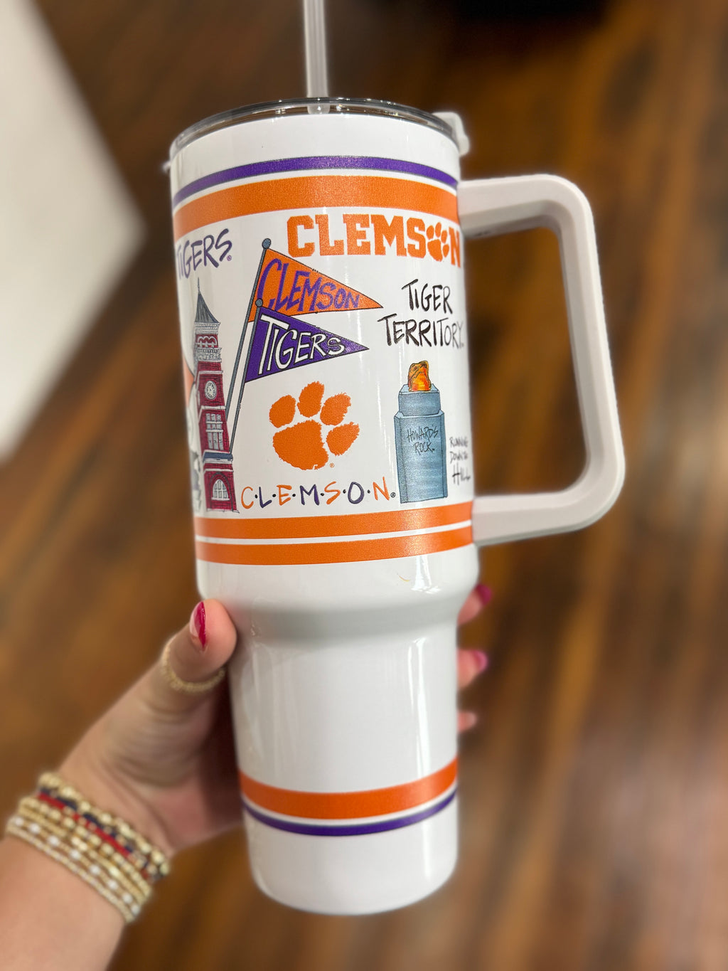 Clemson 40oz Tumbler with Handle