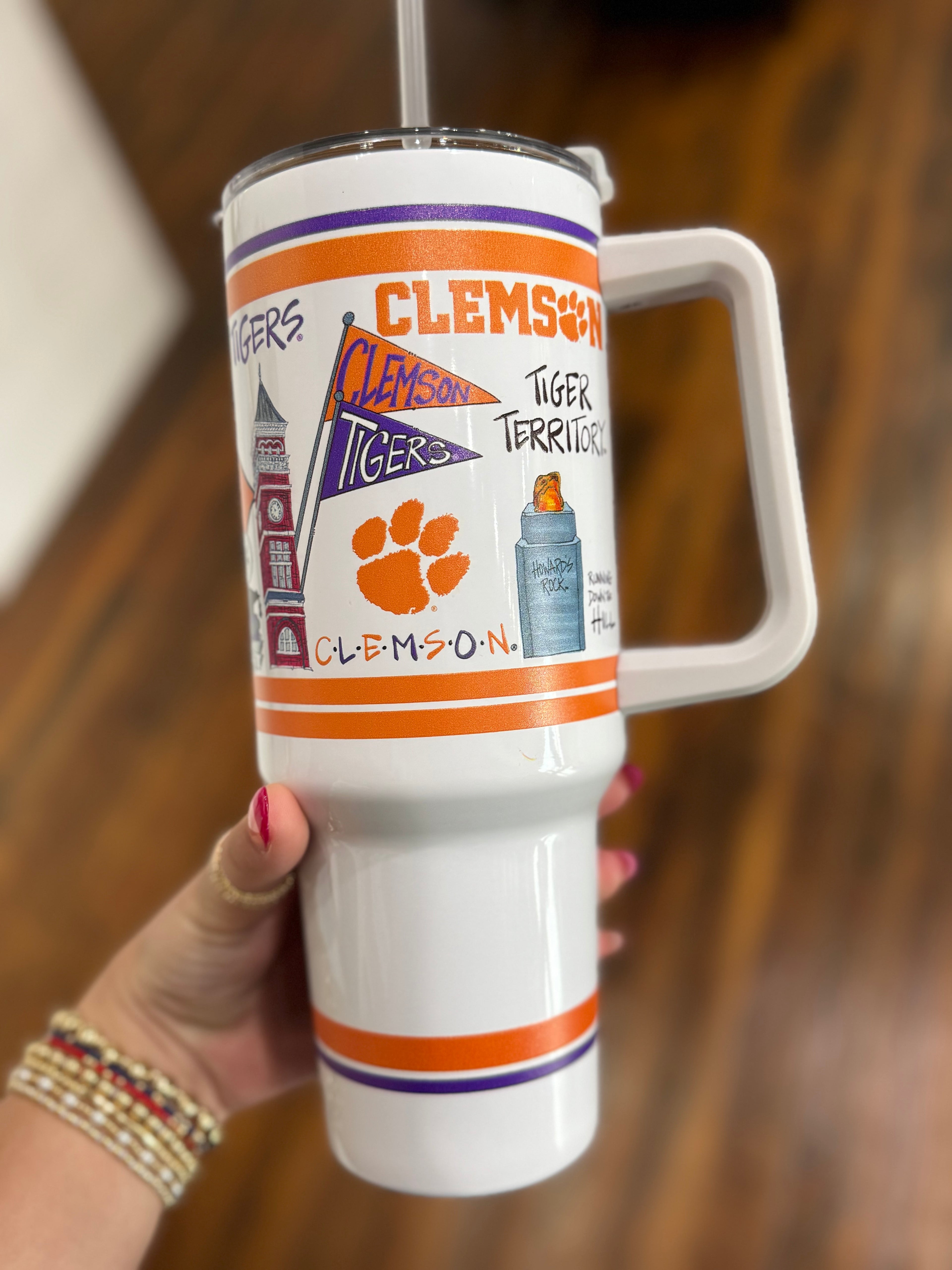 Clemson 40oz Tumbler with Handle