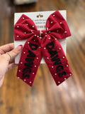 Beaded hairbow Dawgs uga
