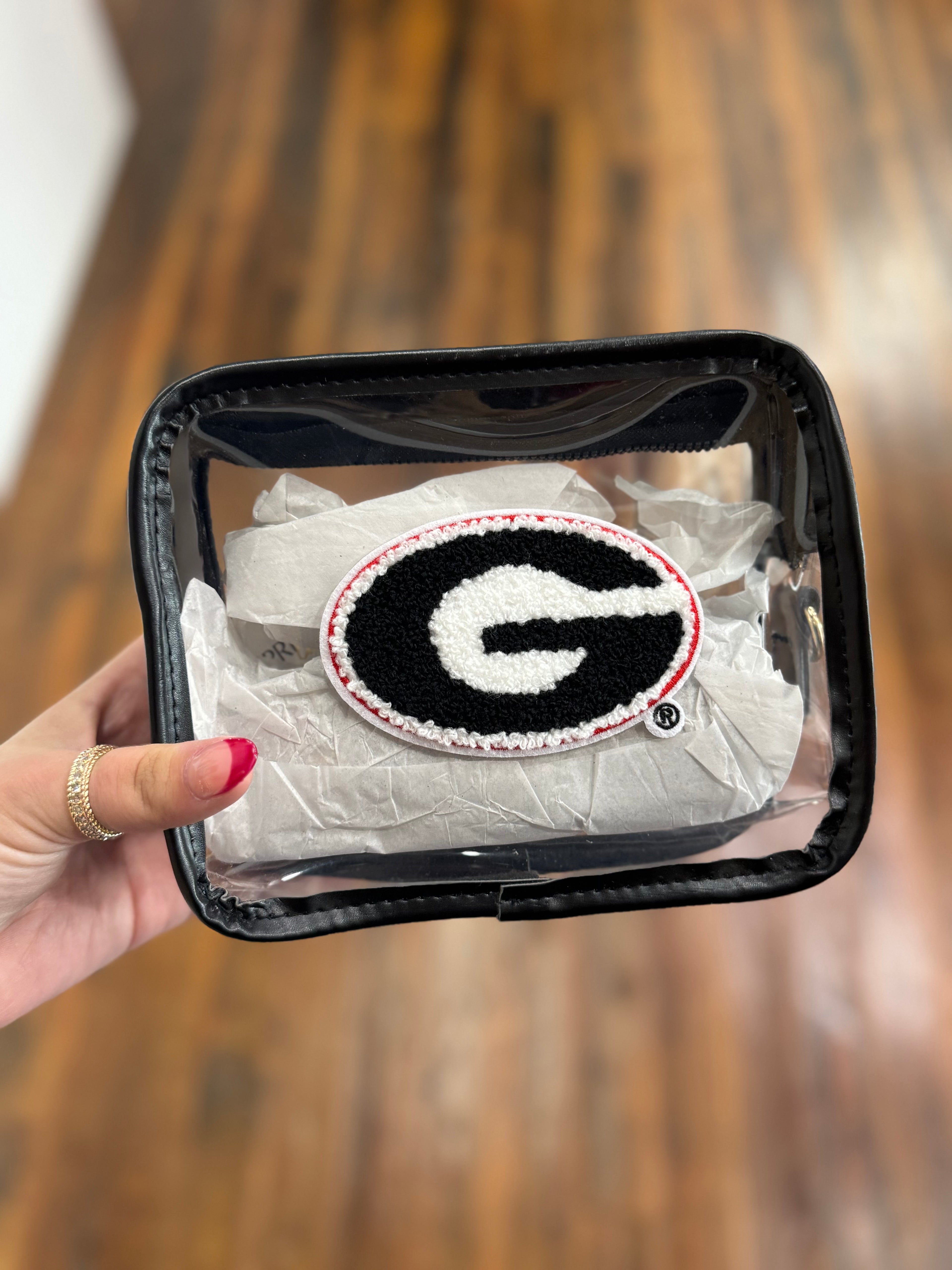 Varsity patch crossbody uga