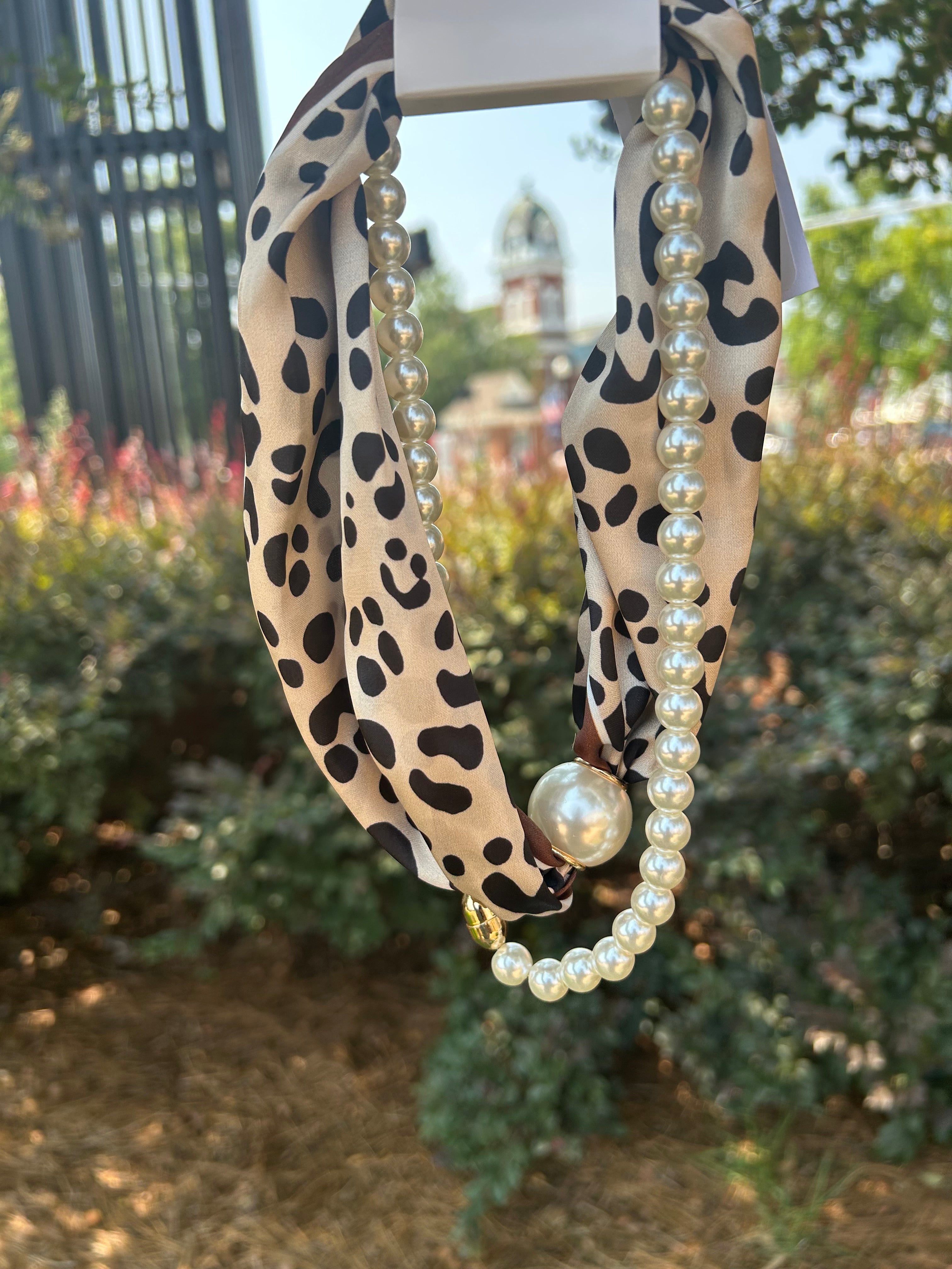 Pearl Necklace & Scarf