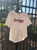 Ballgame Rhinestone Striped Jersey Tee UGA