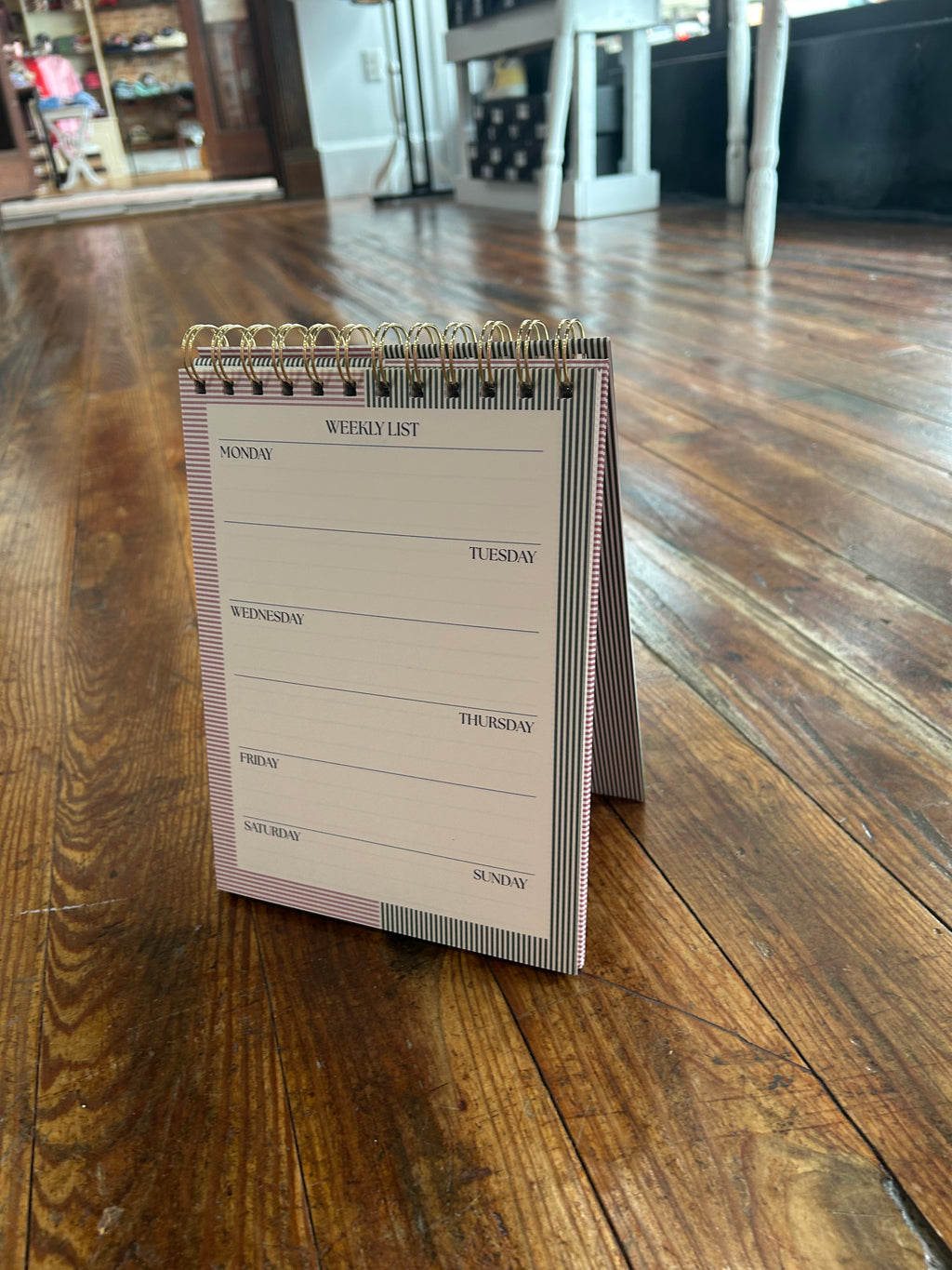 Weeky List Pad, Petite Stripe
