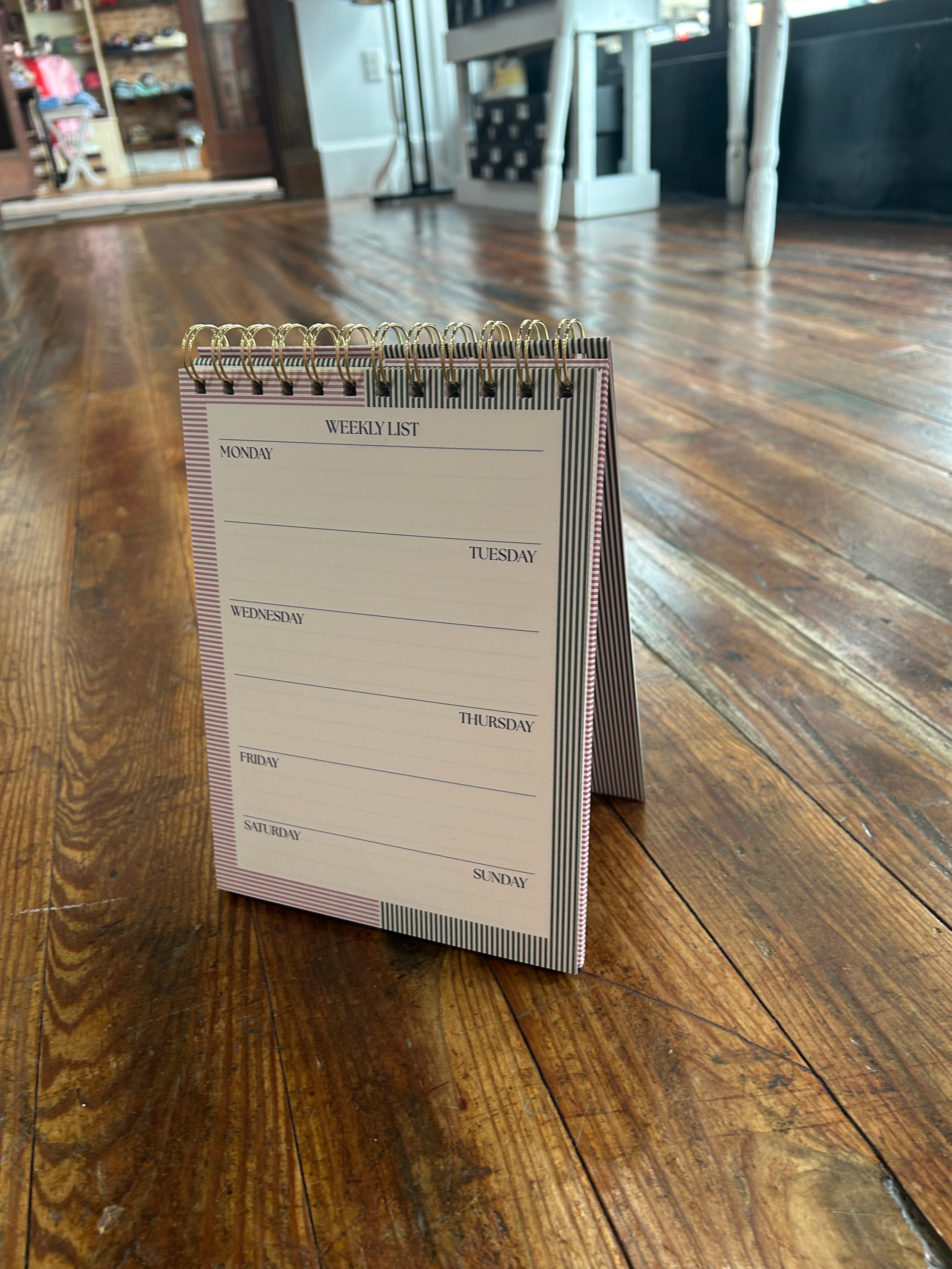 Weeky List Pad, Petite Stripe