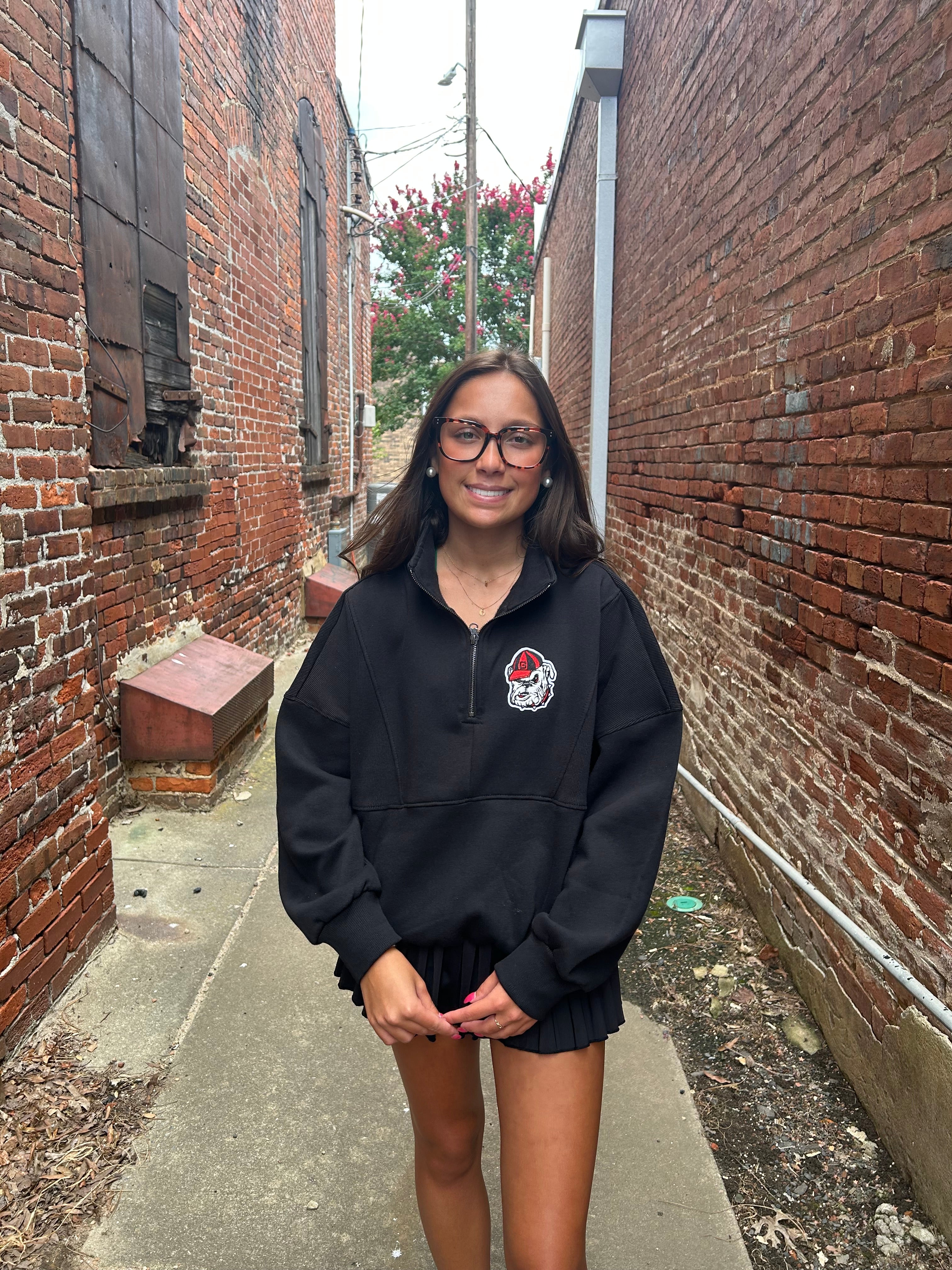 Varsity Patch Quarter-Zip Fleece Pullover UGA
