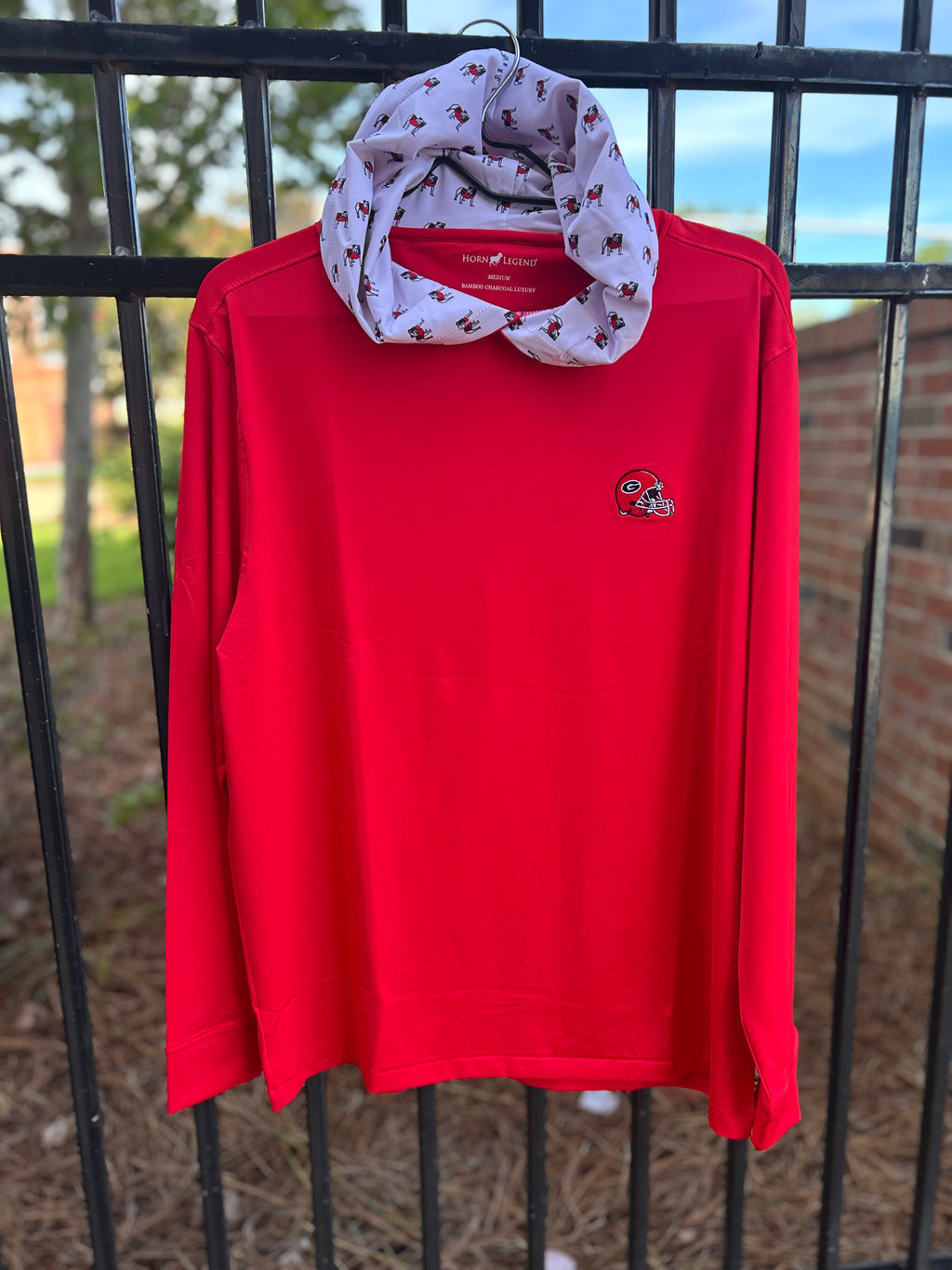Bamboo Charcoal Lined Perf Hoodie-UGA w/Bulldogs