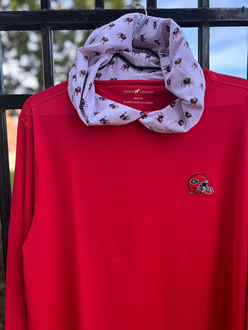 Bamboo Charcoal Lined Perf Hoodie-UGA w/Bulldogs