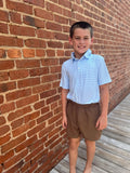 Kids Polo Shirt - Micro light blue/white stripes