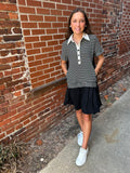 Striped Knit Dress, Black
