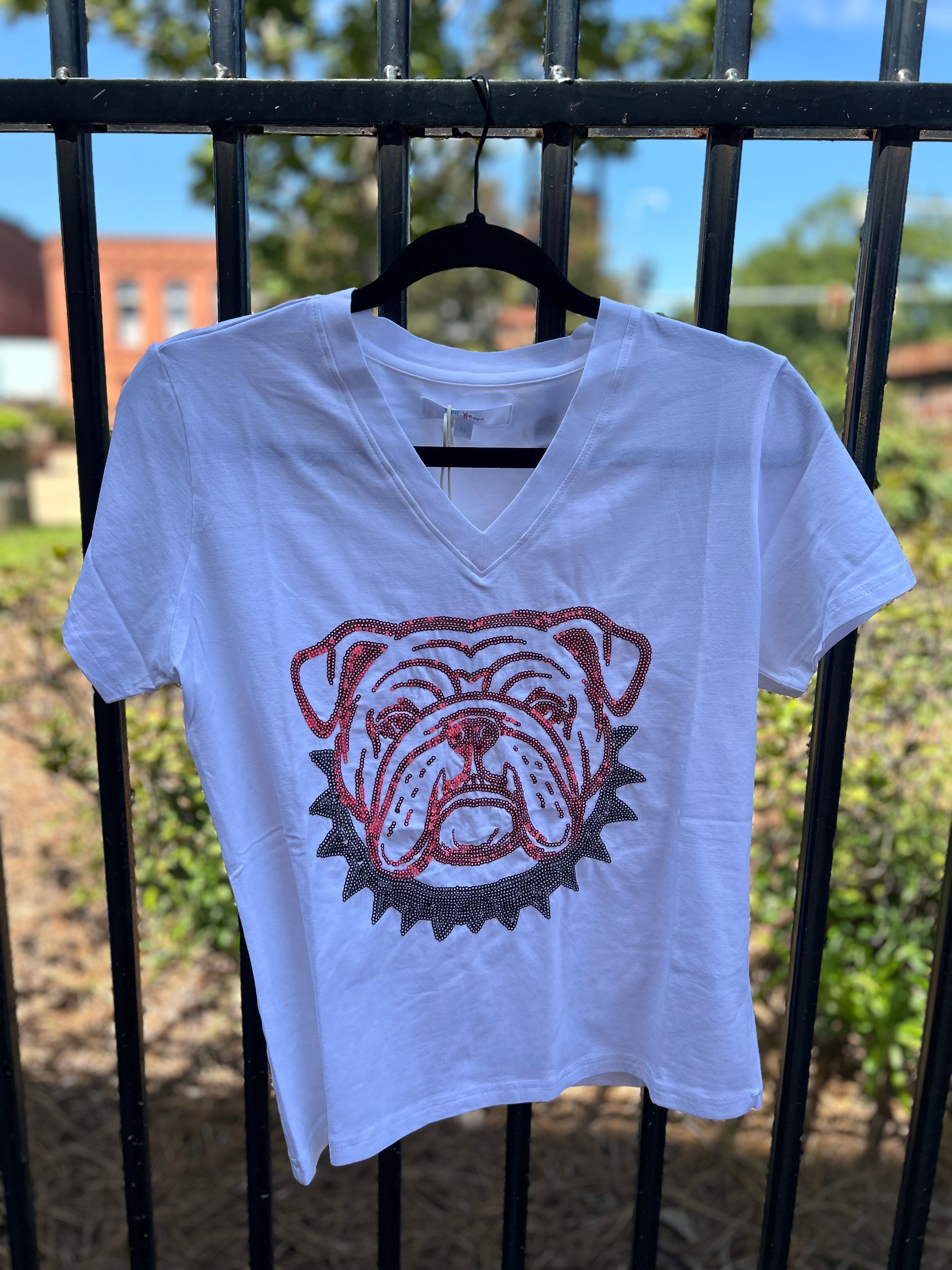 Ga Sparkle V-Tee - White