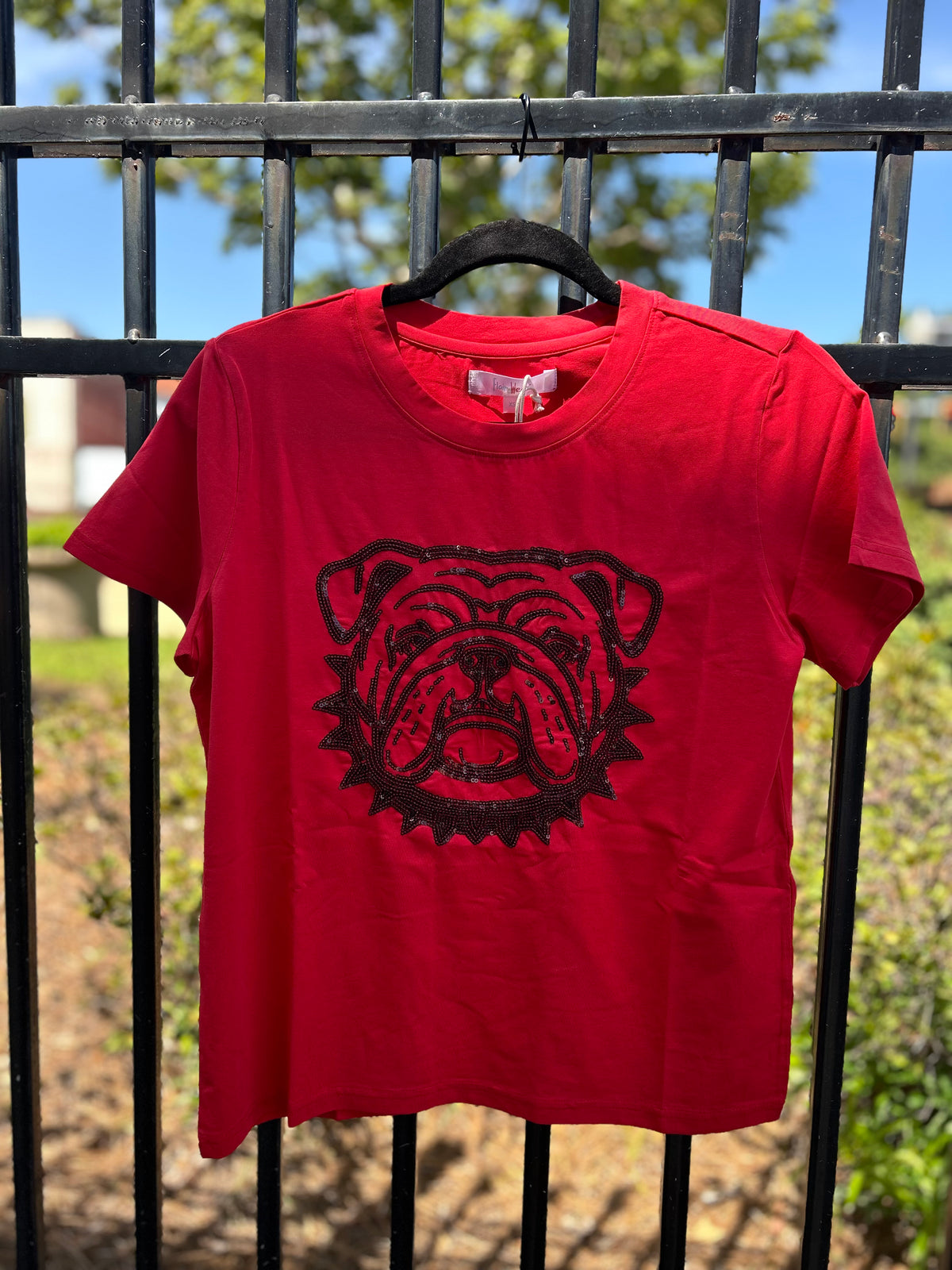 Ga Classic Color Sequin Stretch Tee - Red
