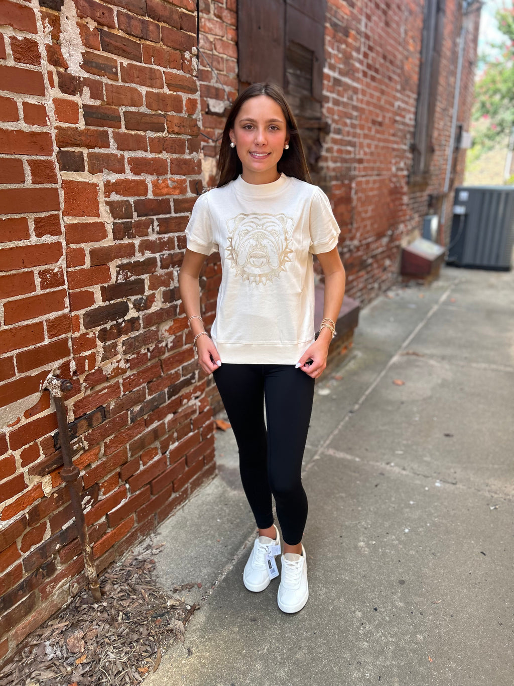 Ga Monochromatic Mascot Top - Beige