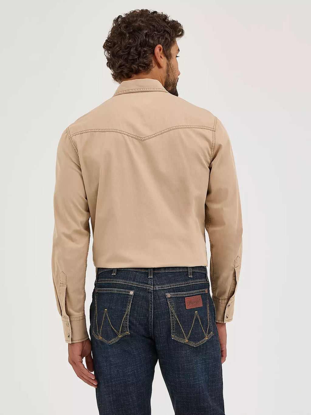 Wrangler Mens Retro LS Western Snap Solid Dobby Shirt