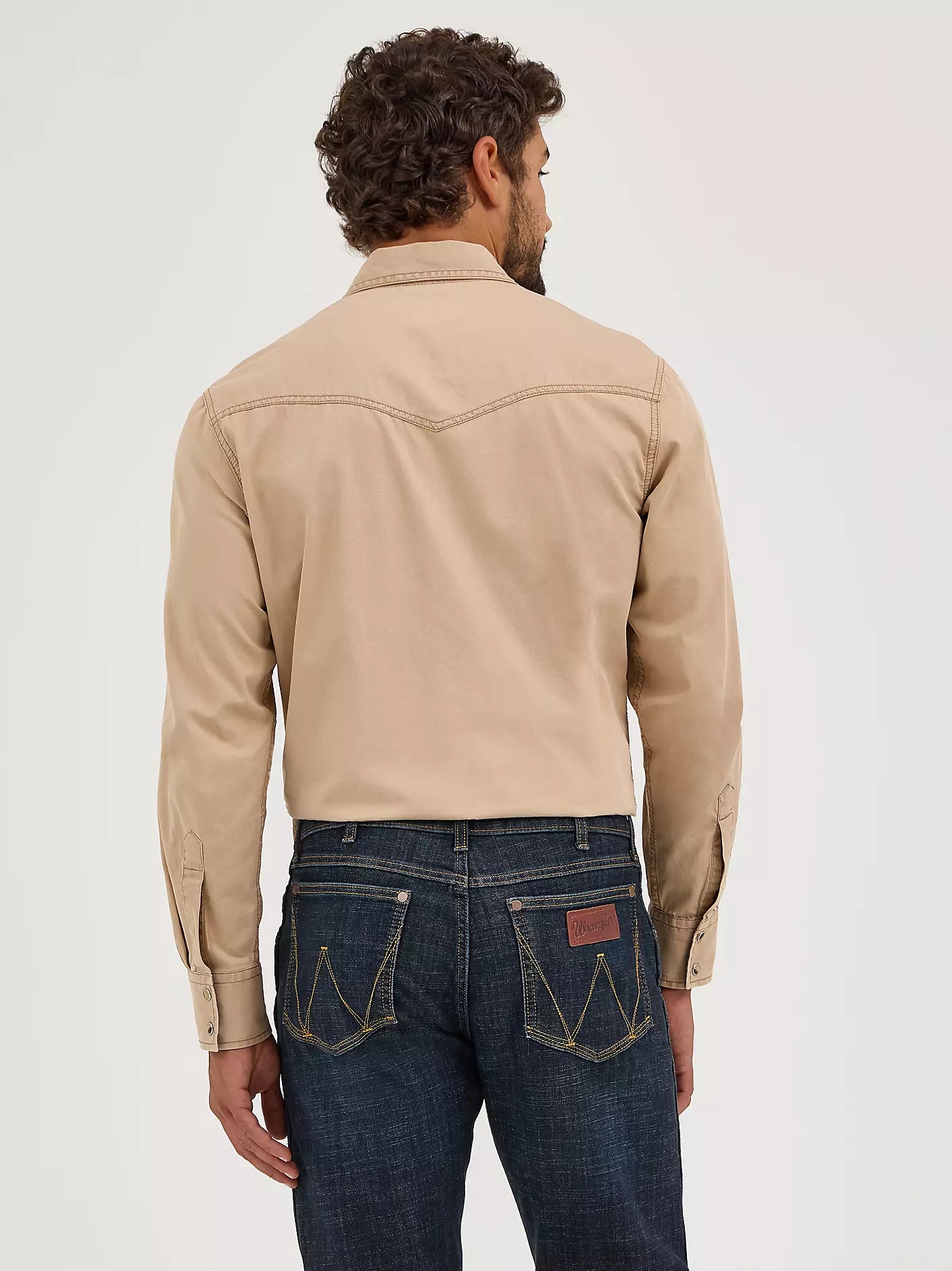 Wrangler Mens Retro LS Western Snap Solid Dobby Shirt