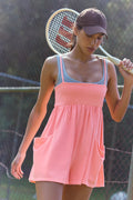 Hot Shot Strappy Romper-Just Peachy
