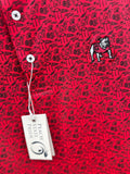 UGA Standing Dawg The Classic City Patterned Perf Polo-Red & Black