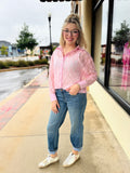 Kathryn Classic Button-up Light Pink Lace