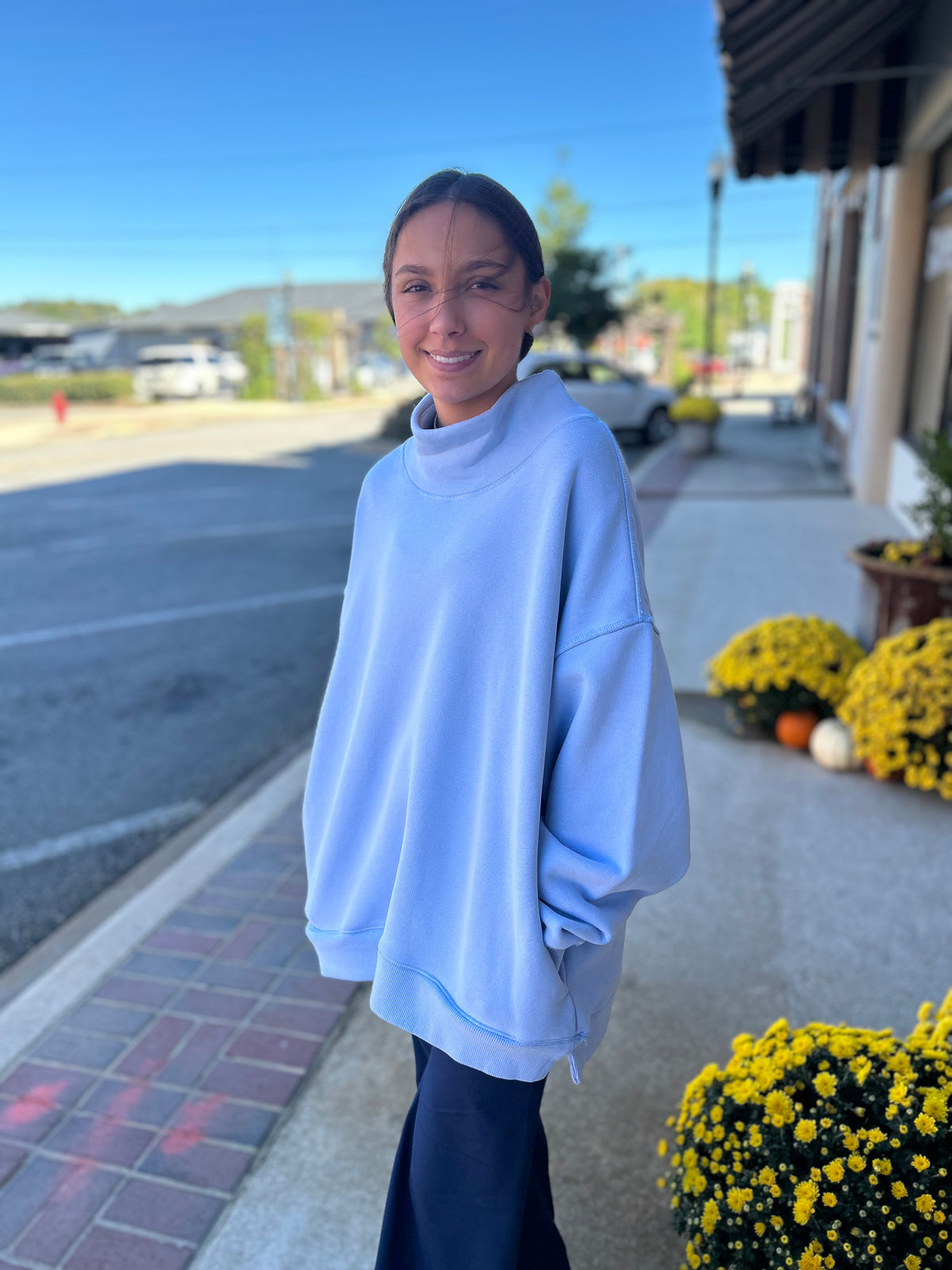 A Cut Above Mock Neck Pullover Sweatshirt