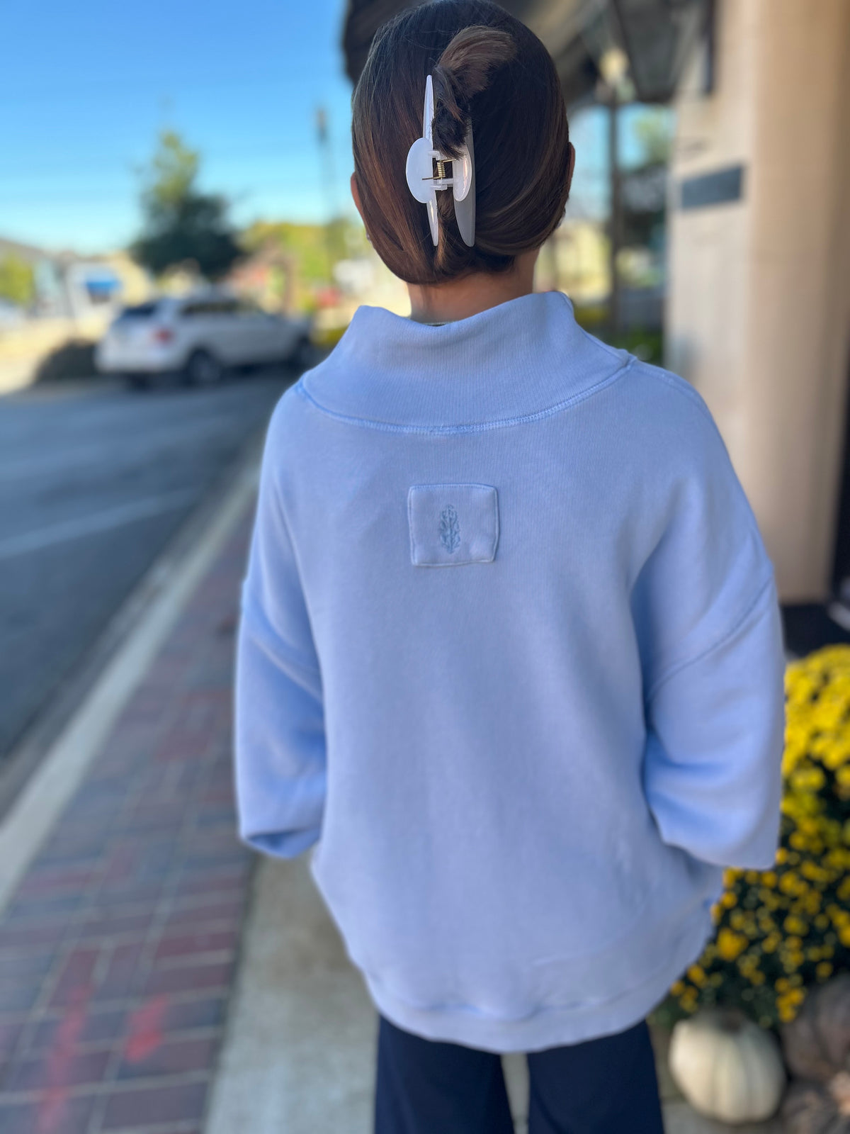 A Cut Above Mock Neck Pullover Sweatshirt