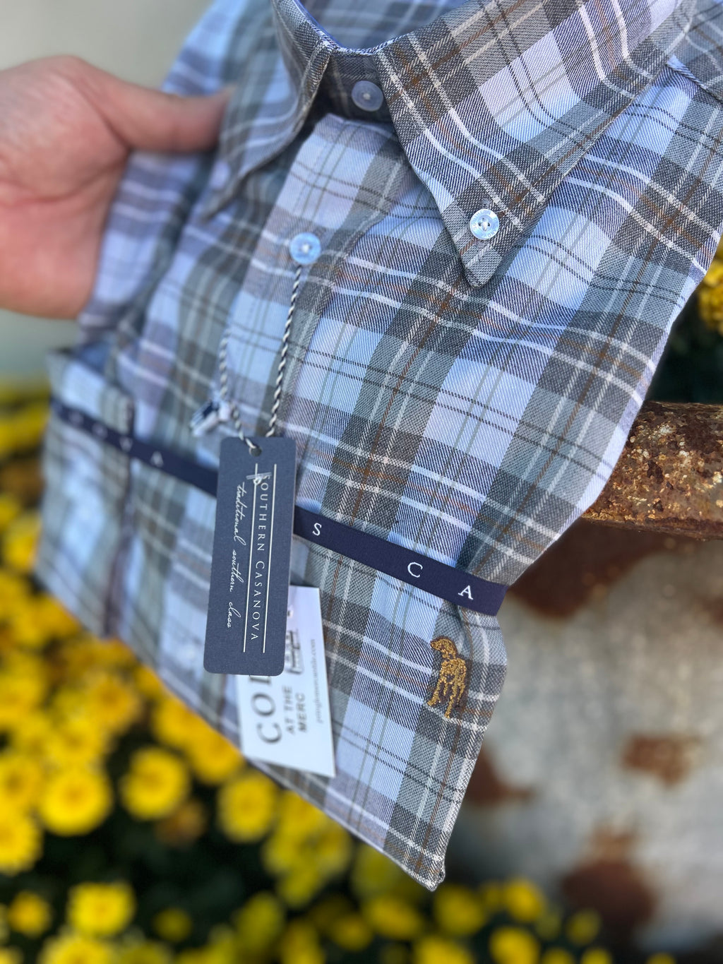 SC Button Down-Floodplain plaid