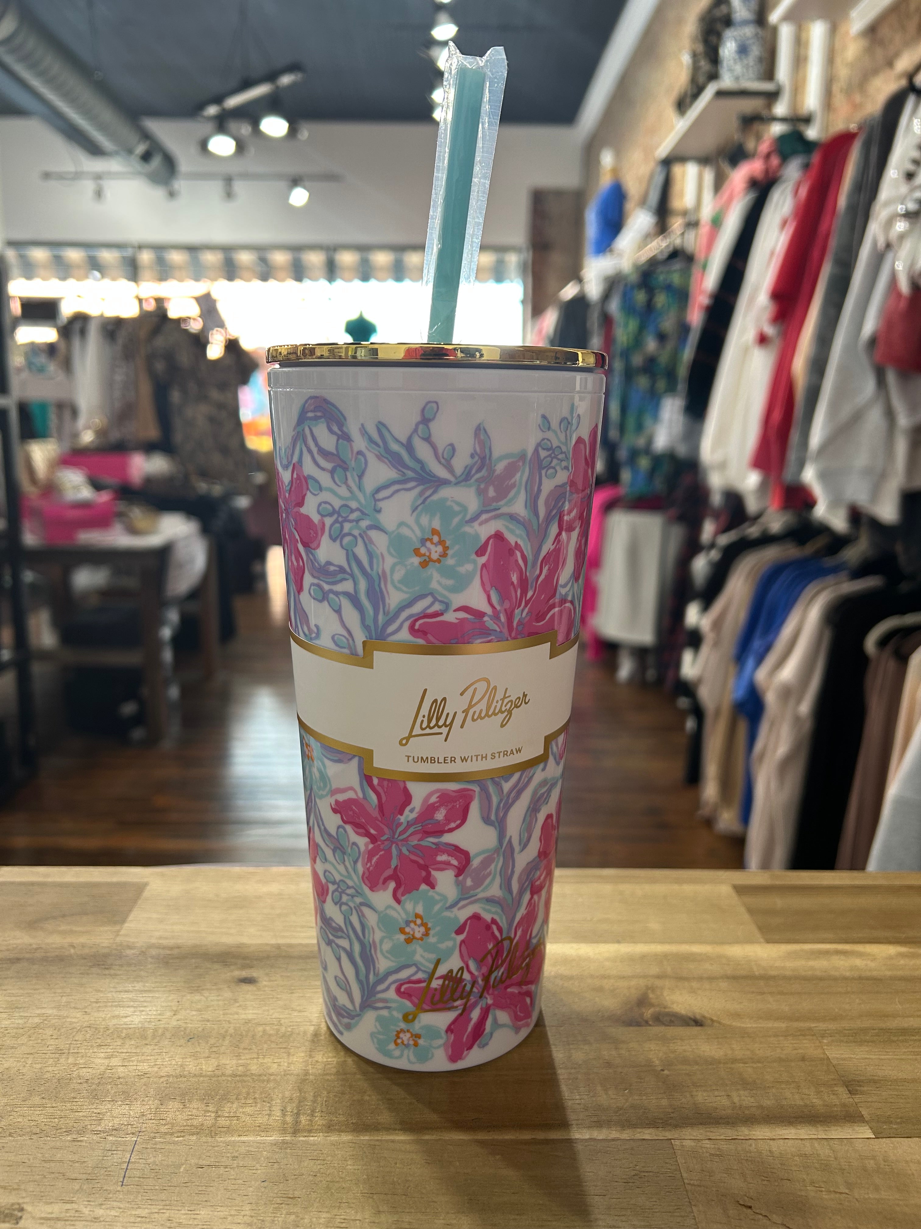 Lilly Tumbler with Straw - Beachside Haven