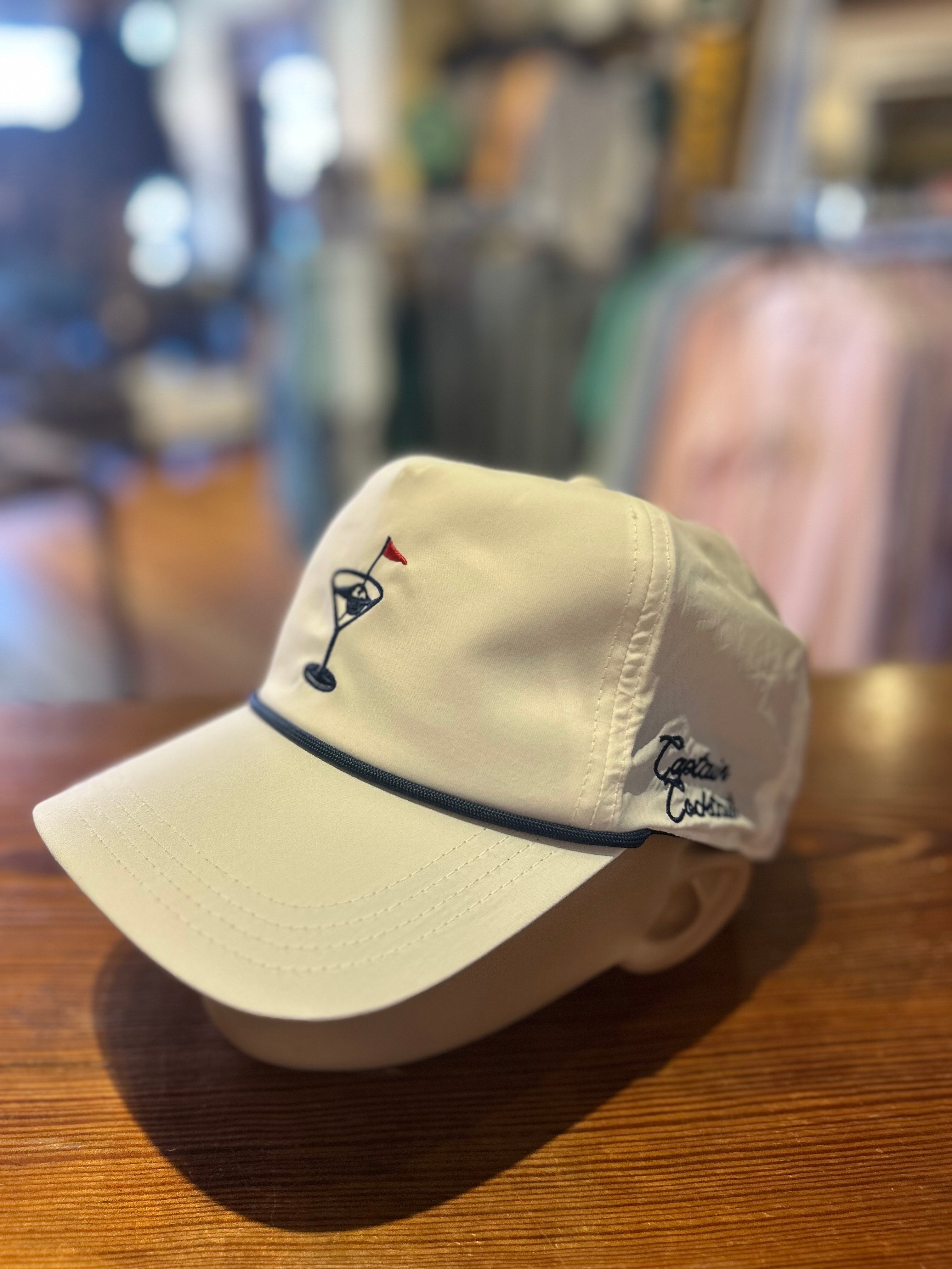 In the drink hat white